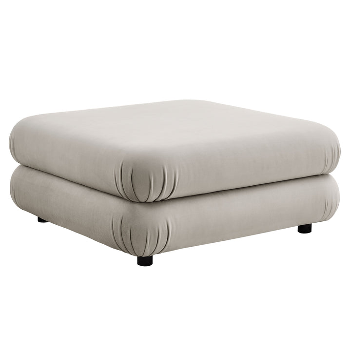 Jubilee Modular Performance Velvet Ottoman in Almond