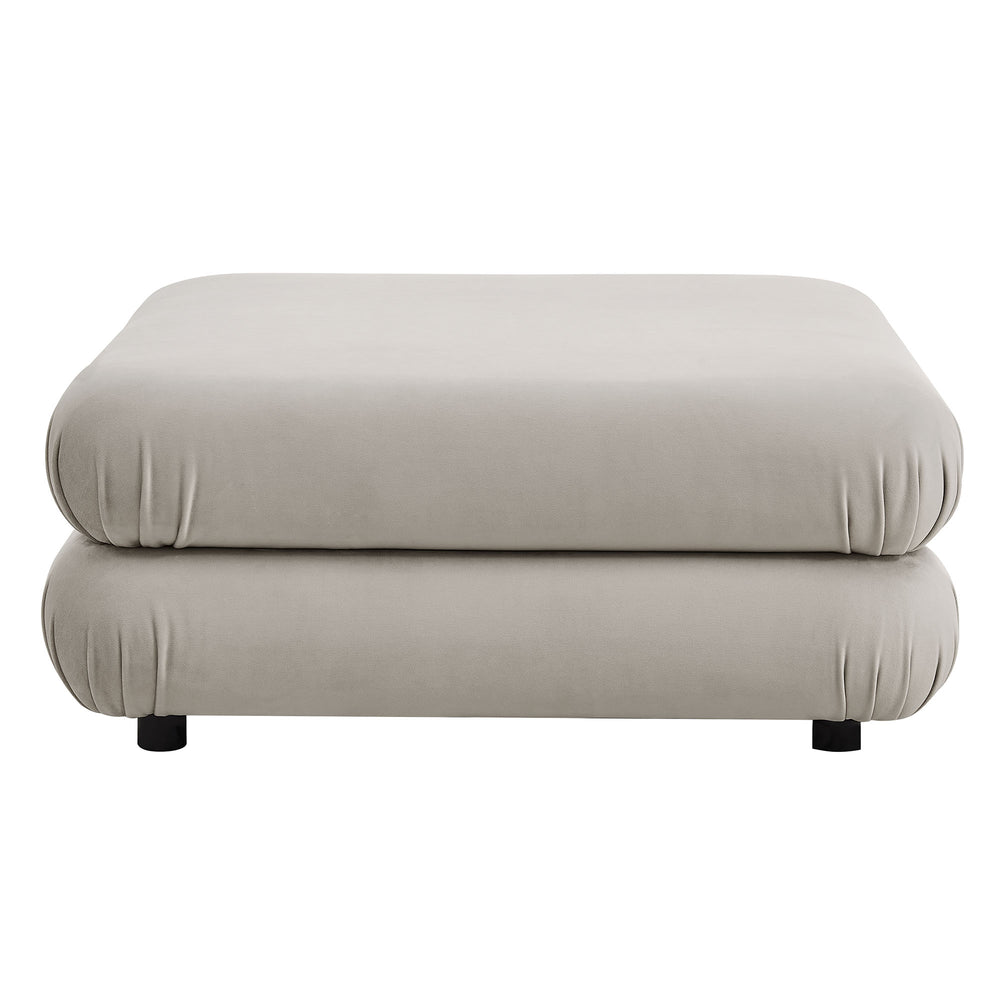 Jubilee Modular Performance Velvet Ottoman in Almond