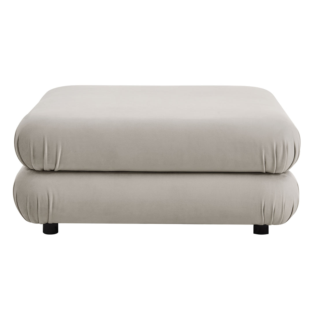 Jubilee Modular Performance Velvet Ottoman in Almond