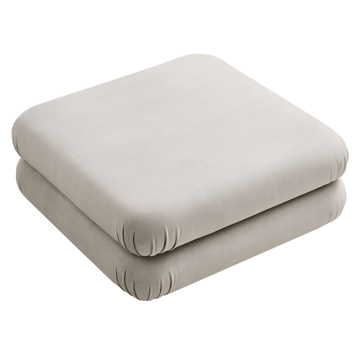 Jubilee Modular Performance Velvet Ottoman in Almond