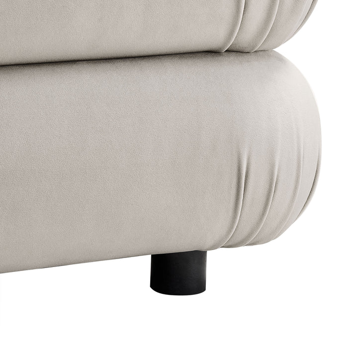 Jubilee Modular Performance Velvet Ottoman in Almond