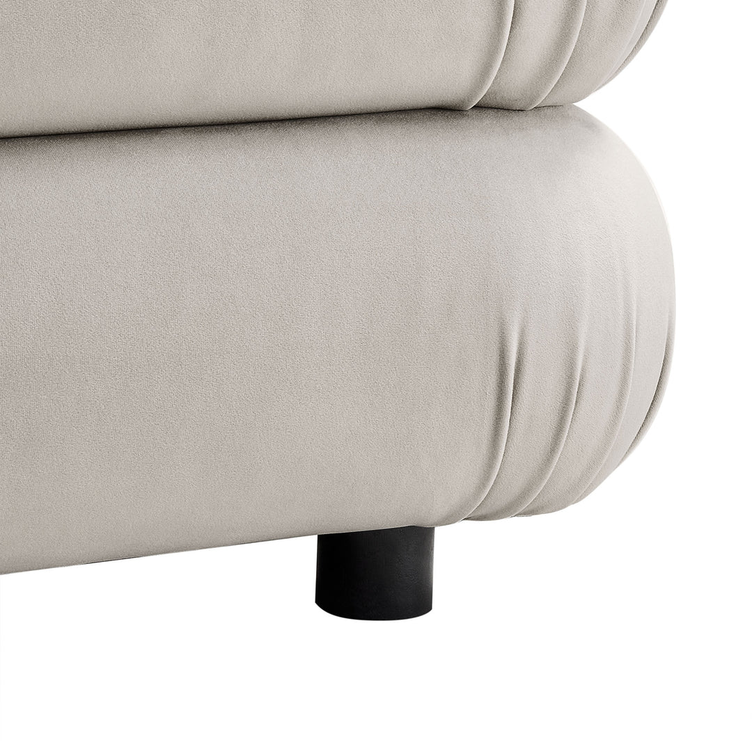 Jubilee Modular Performance Velvet Ottoman in Almond
