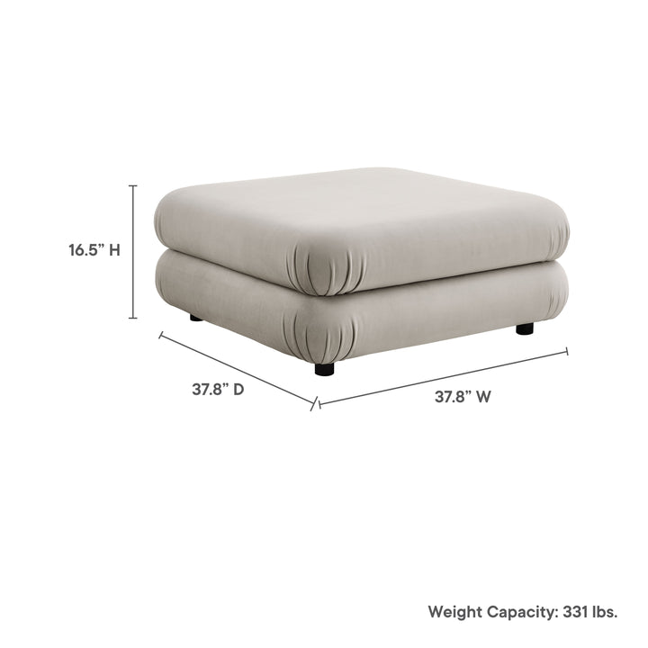 Jubilee Modular Performance Velvet Ottoman in Almond