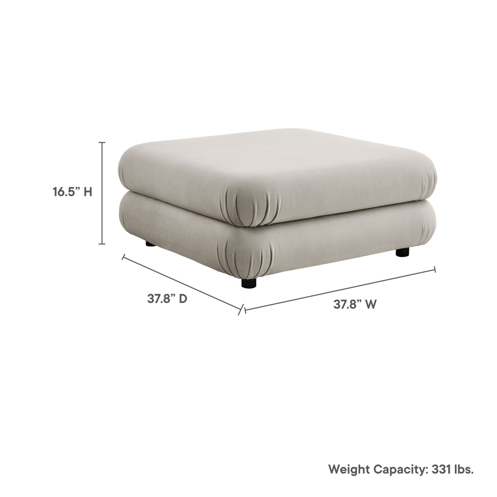 Jubilee Modular Performance Velvet Ottoman in Almond