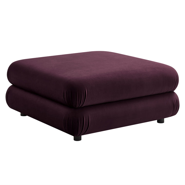 Jubilee Modular Performance Velvet Ottoman in Mulberry
