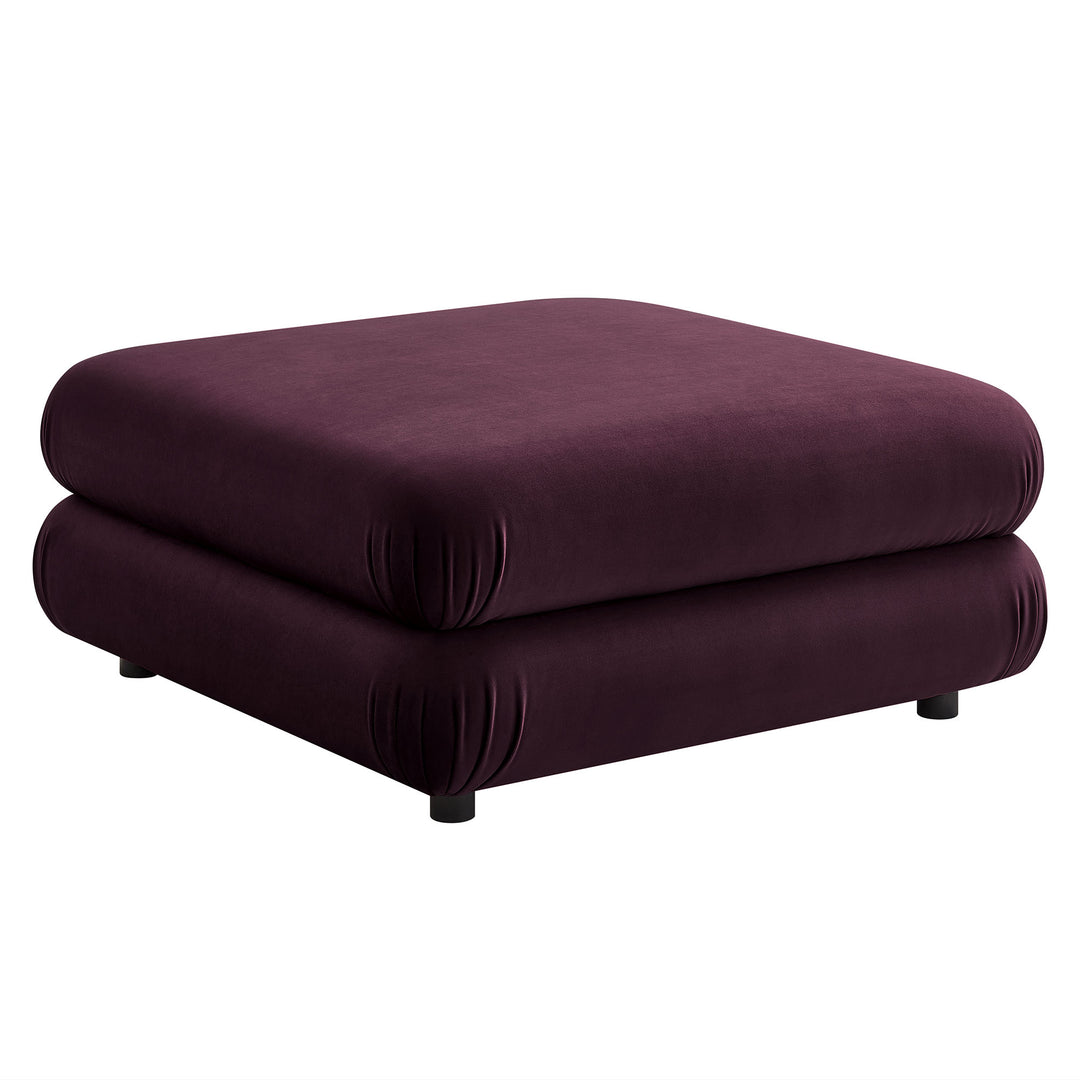 Jubilee Modular Performance Velvet Ottoman in Mulberry