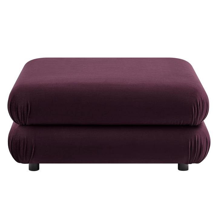 Jubilee Modular Performance Velvet Ottoman in Mulberry