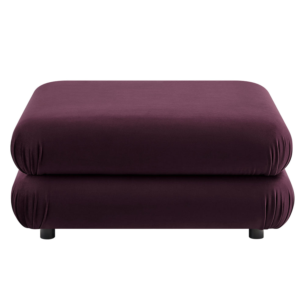 Jubilee Modular Performance Velvet Ottoman in Mulberry