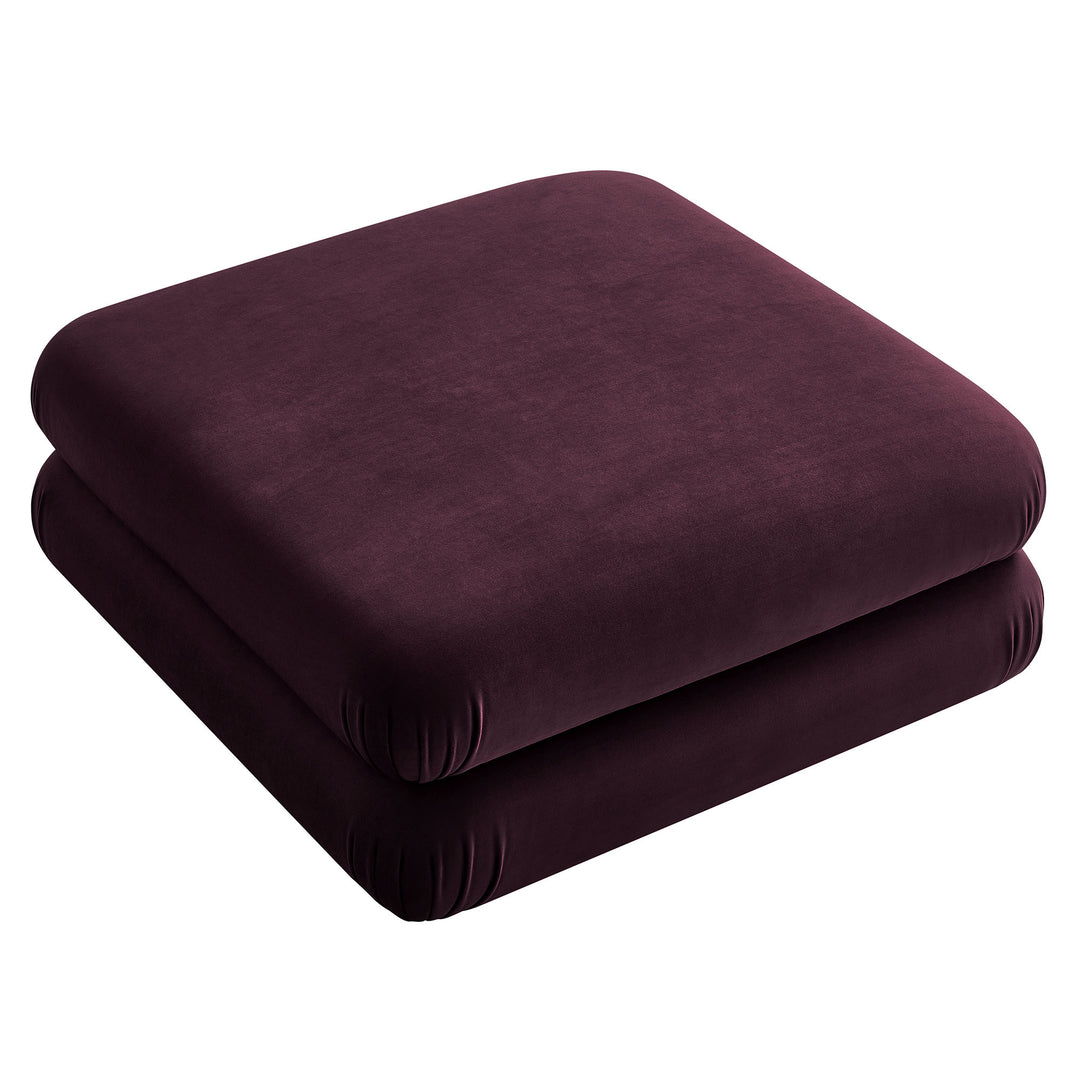 Jubilee Modular Performance Velvet Ottoman in Mulberry