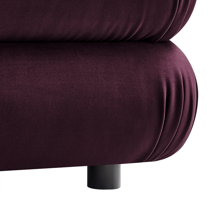 Jubilee Modular Performance Velvet Ottoman in Mulberry