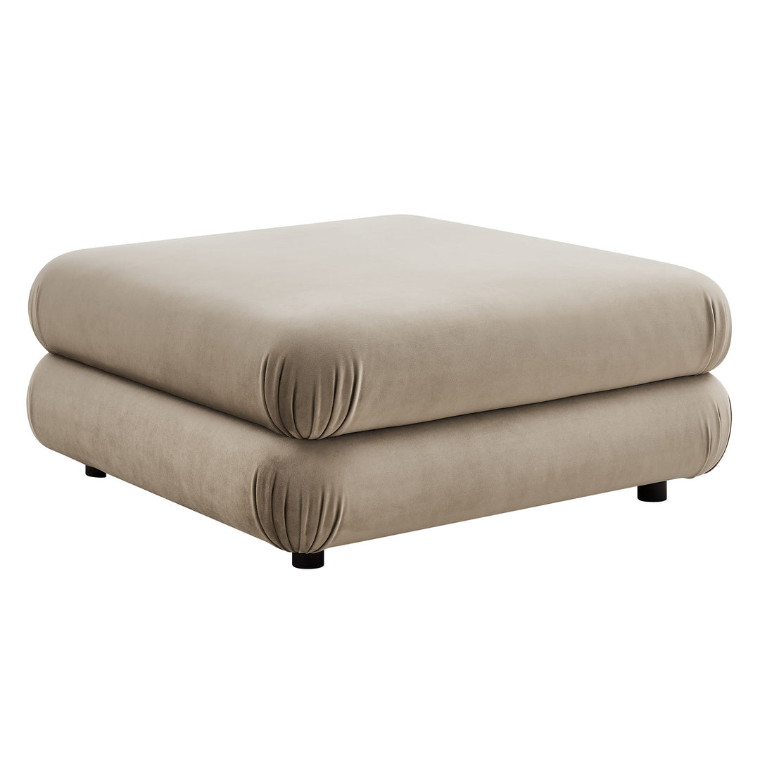 Jubilee Modular Performance Velvet Ottoman in Taupe