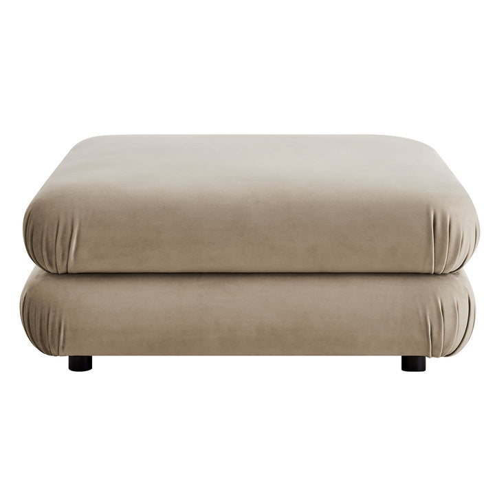 Jubilee Modular Performance Velvet Ottoman in Taupe