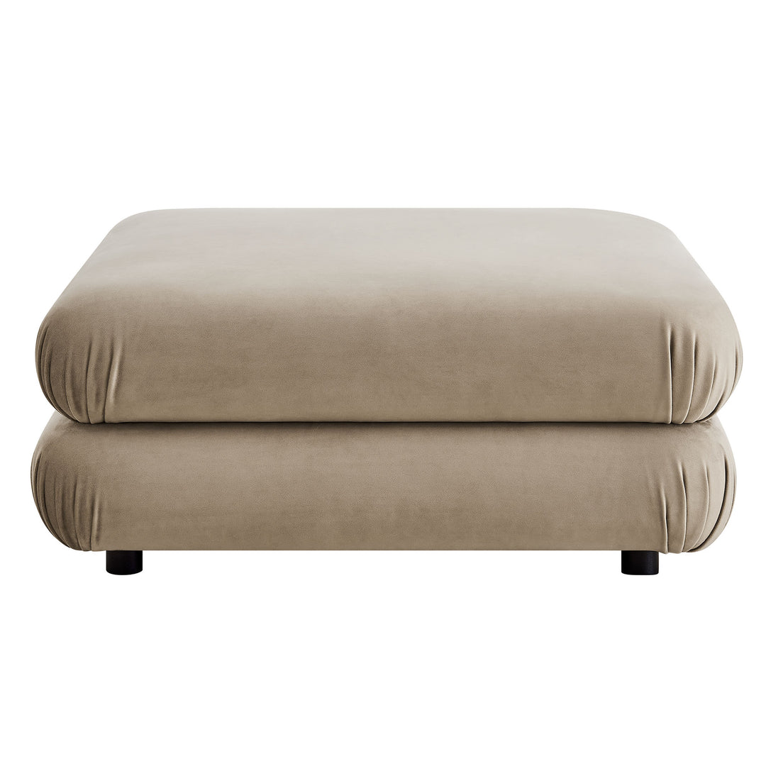 Jubilee Modular Performance Velvet Ottoman in Taupe