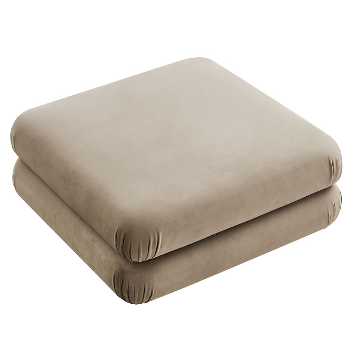 Jubilee Modular Performance Velvet Ottoman in Taupe