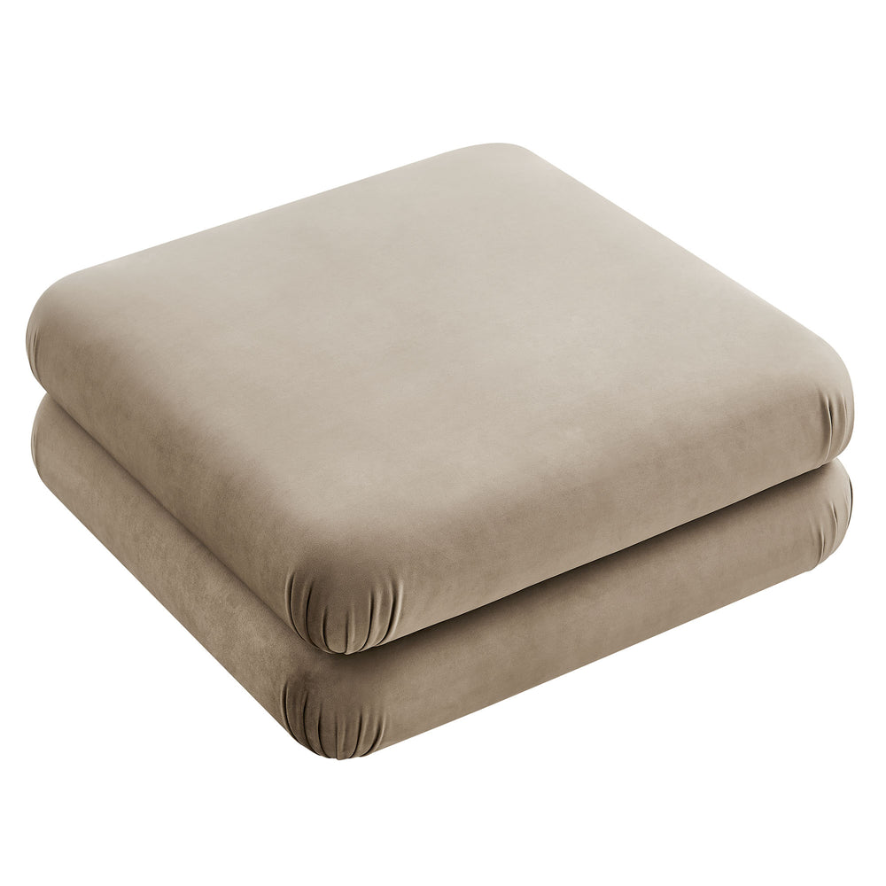 Jubilee Modular Performance Velvet Ottoman in Taupe