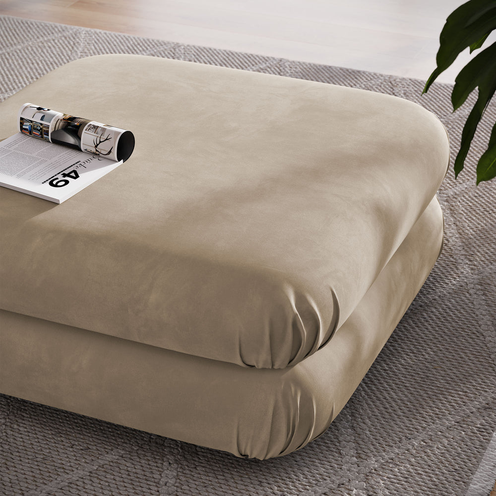Jubilee Modular Performance Velvet Ottoman in Taupe