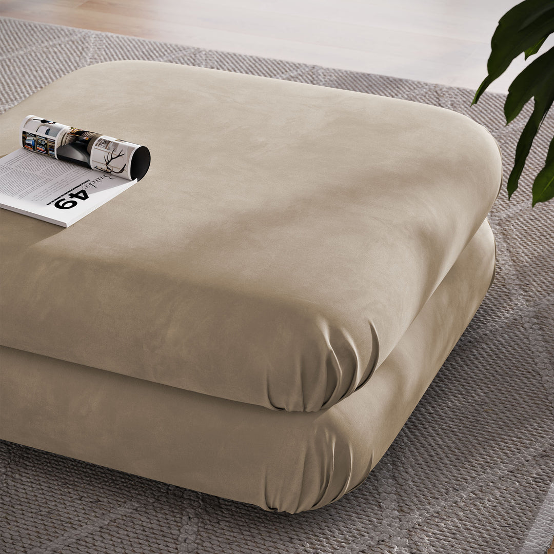 Jubilee Modular Performance Velvet Ottoman in Taupe