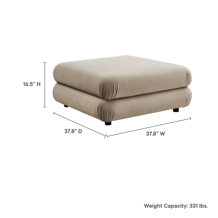 Jubilee Modular Performance Velvet Ottoman in Taupe