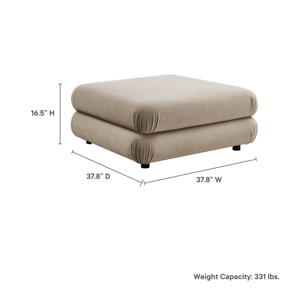 Jubilee Modular Performance Velvet Ottoman in Taupe