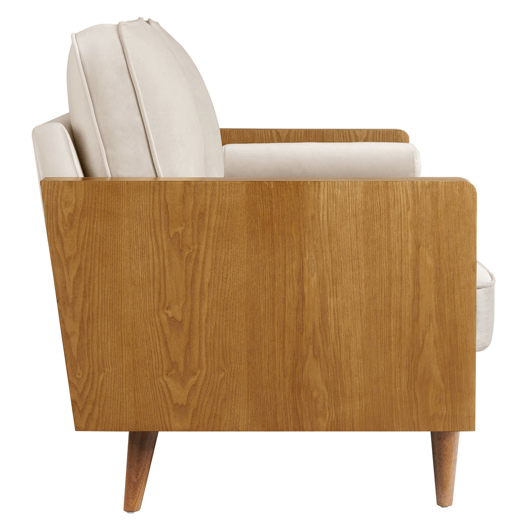 Kellan Performance Velvet Sofa in Walnut Almond