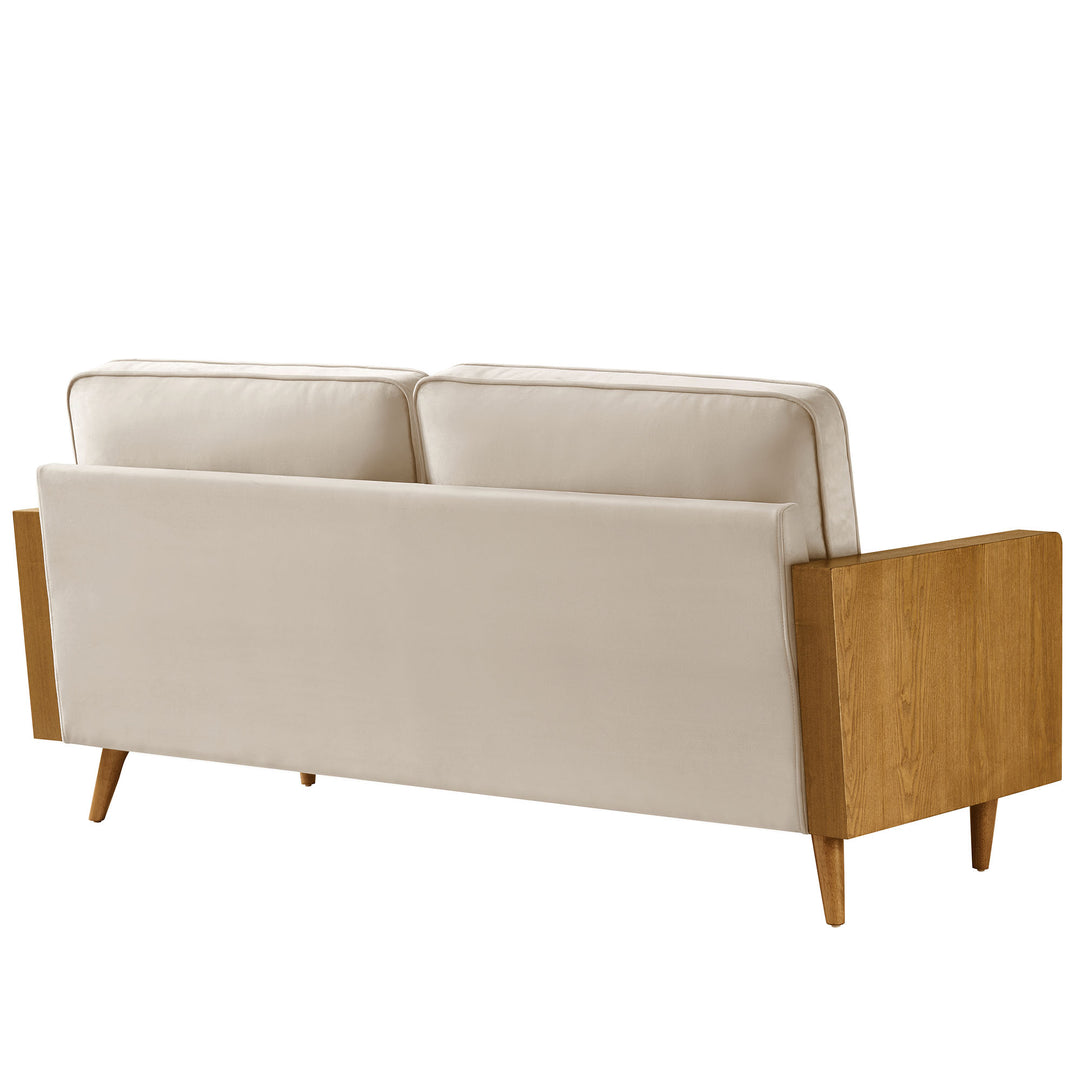 Kellan Performance Velvet Sofa in Walnut Almond