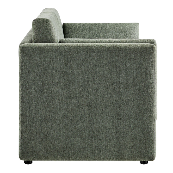 Linden Upholstered Heathered Chenille Sofa in Eucalyptus