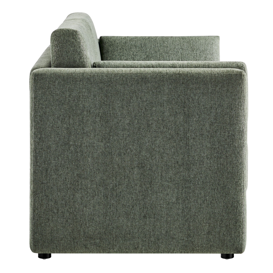 Linden Upholstered Heathered Chenille Sofa in Eucalyptus