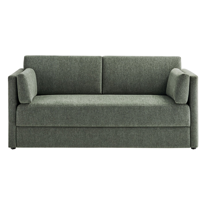 Linden Upholstered Heathered Chenille Sofa in Eucalyptus