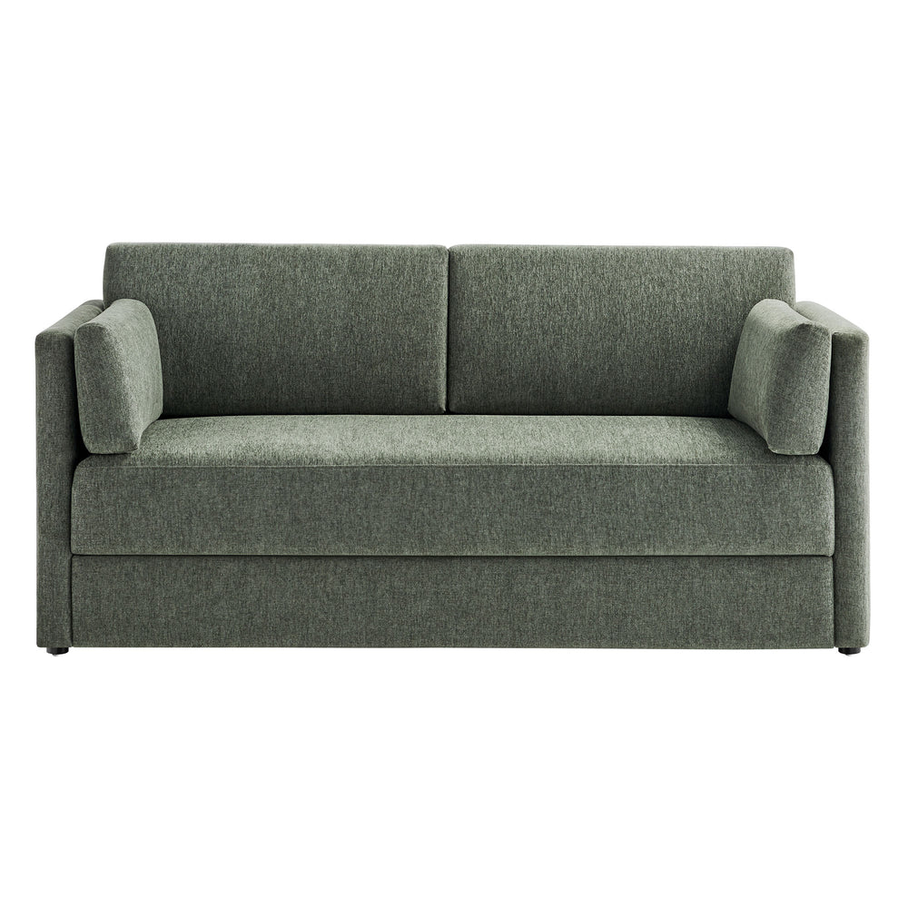 Linden Upholstered Heathered Chenille Sofa in Eucalyptus