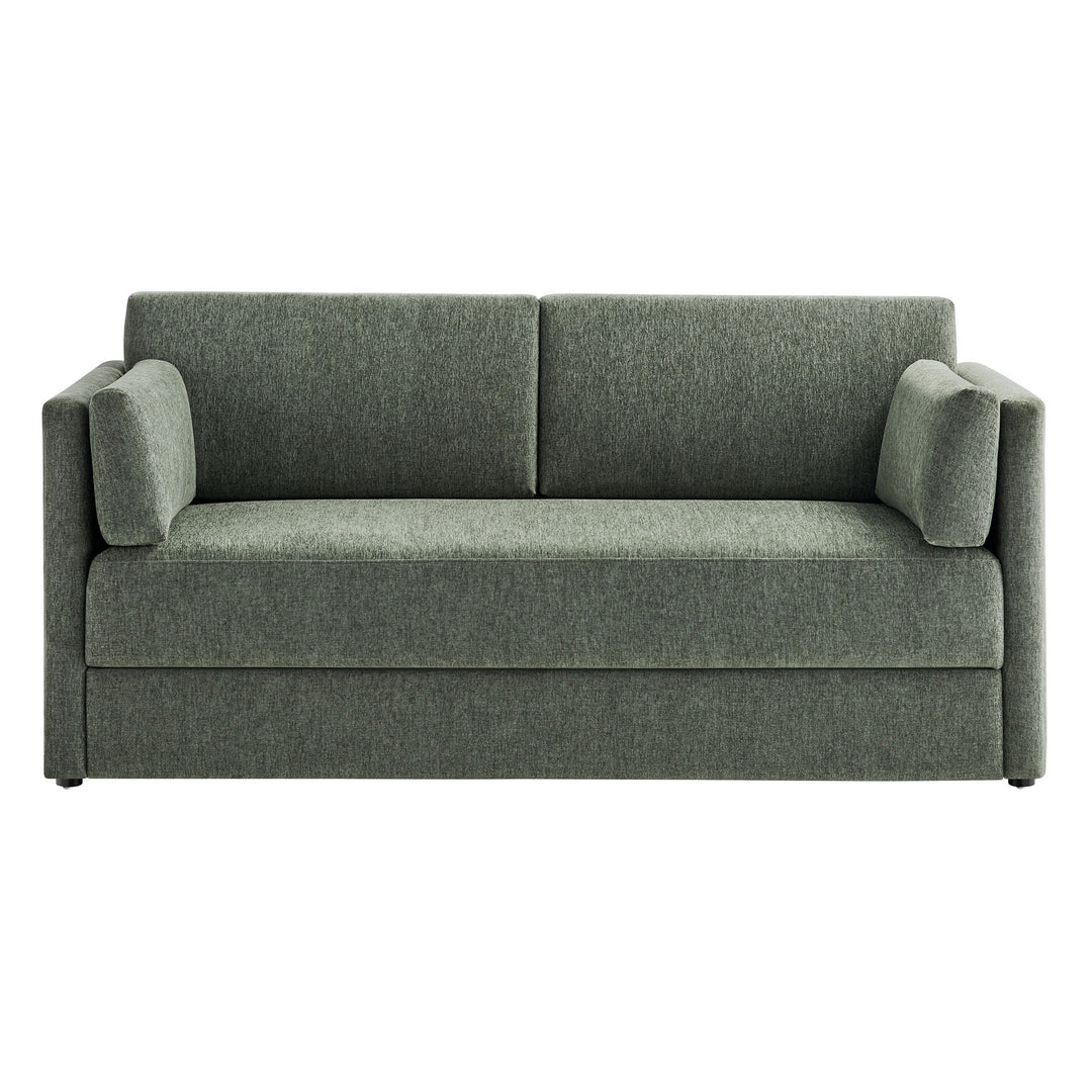 Linden Upholstered Heathered Chenille Sofa in Eucalyptus