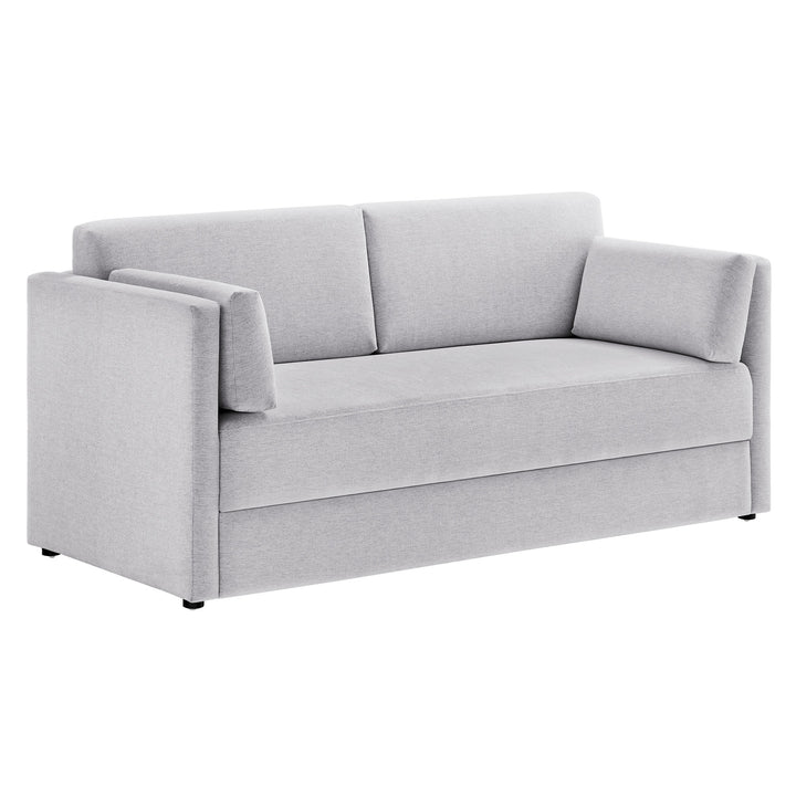 Linden Upholstered Heathered Chenille Sofa in Newsprint