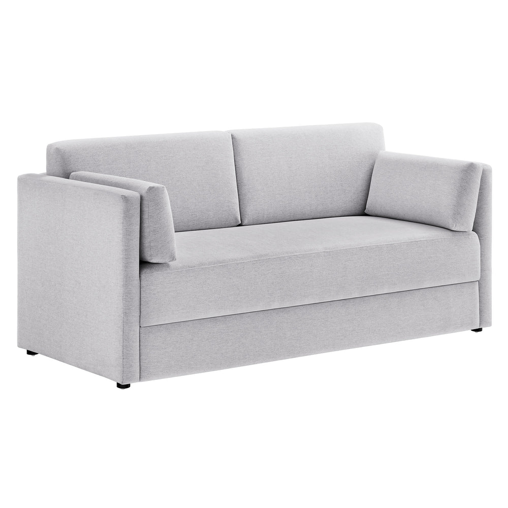 Linden Upholstered Heathered Chenille Sofa in Newsprint