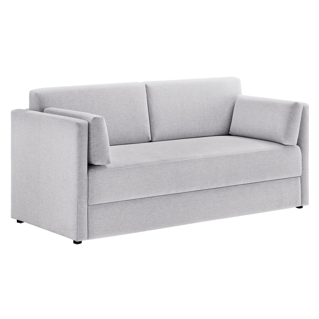 Linden Upholstered Heathered Chenille Sofa in Newsprint
