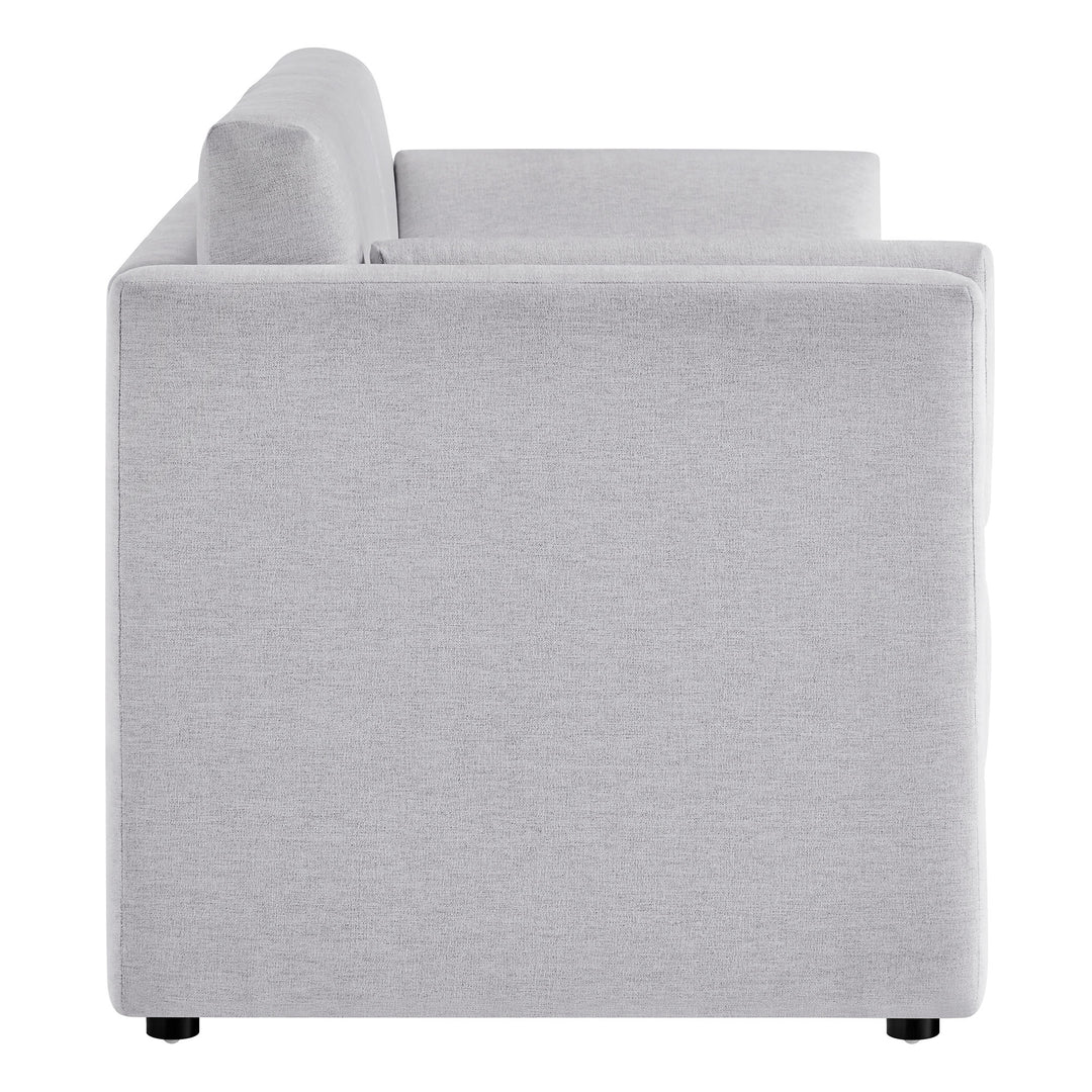 Linden Upholstered Heathered Chenille Sofa in Newsprint
