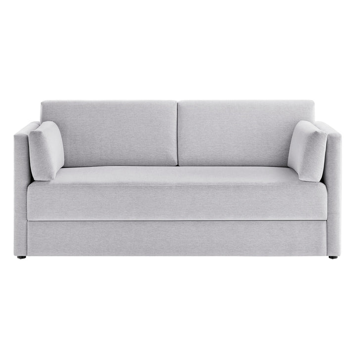 Linden Upholstered Heathered Chenille Sofa in Newsprint