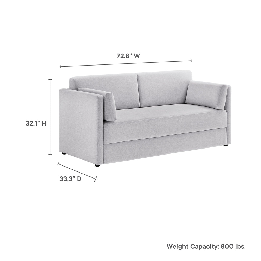 Linden Upholstered Heathered Chenille Sofa in Newsprint