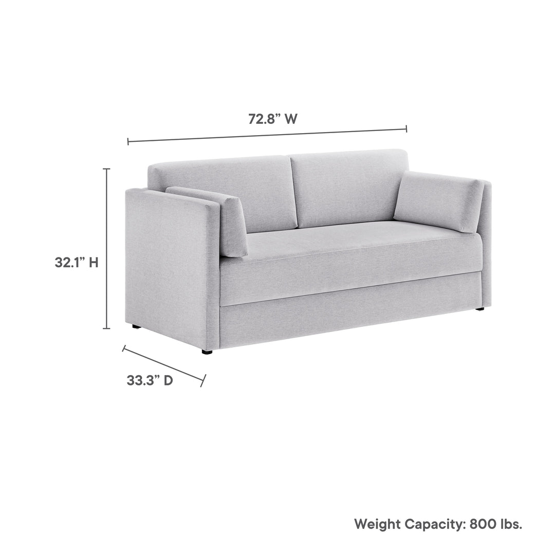 Linden Upholstered Heathered Chenille Sofa in Newsprint