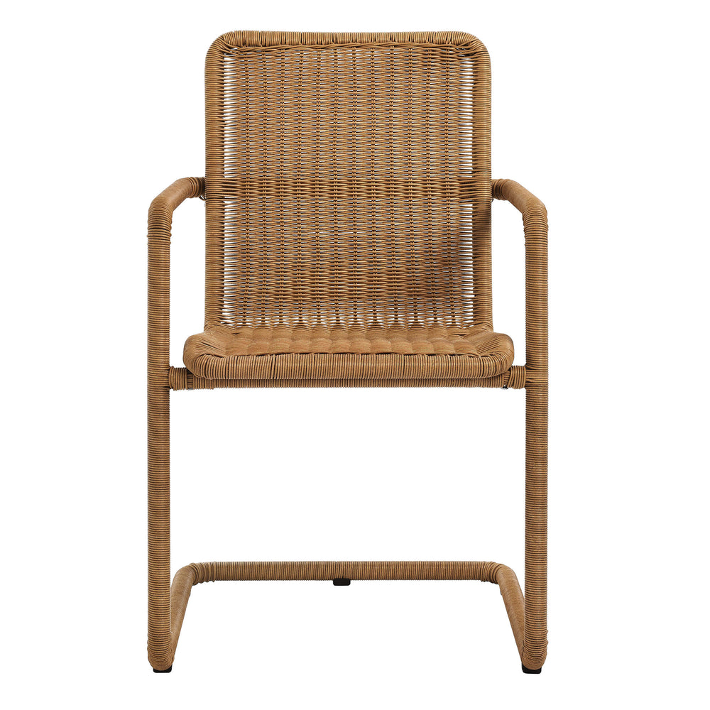 Abacus Outdoor Patio Wicker Dining Chairs Set of 2 in Natural