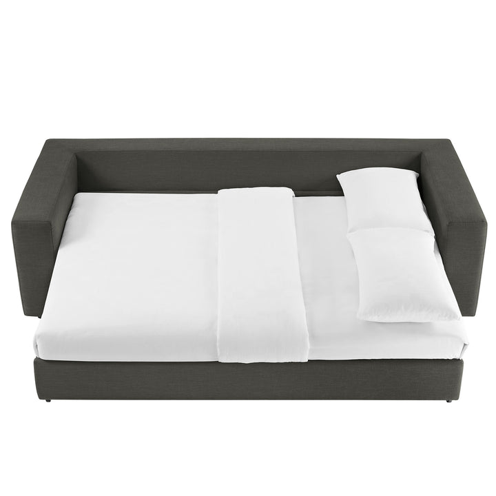 Commix Down Filled Overstuffed Sleeper Sofa in Gray