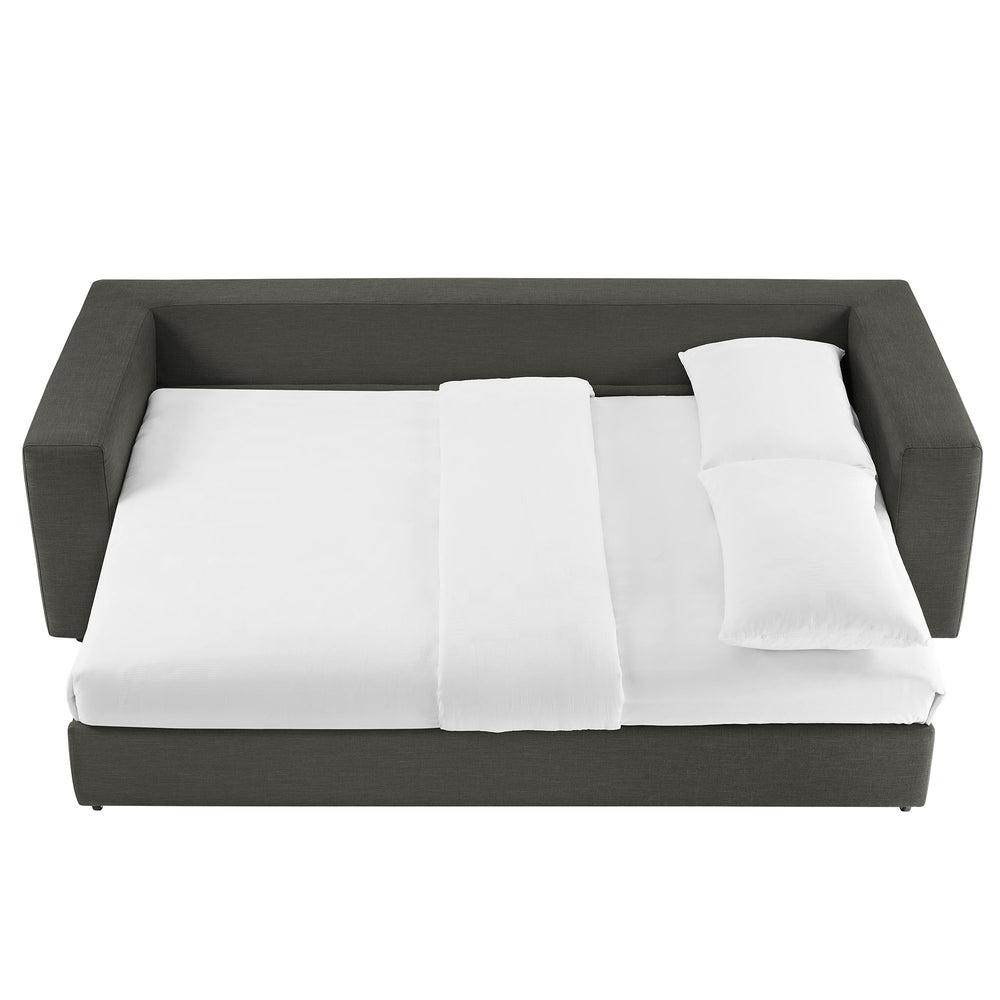 Commix Down Filled Overstuffed Sleeper Sofa in Gray