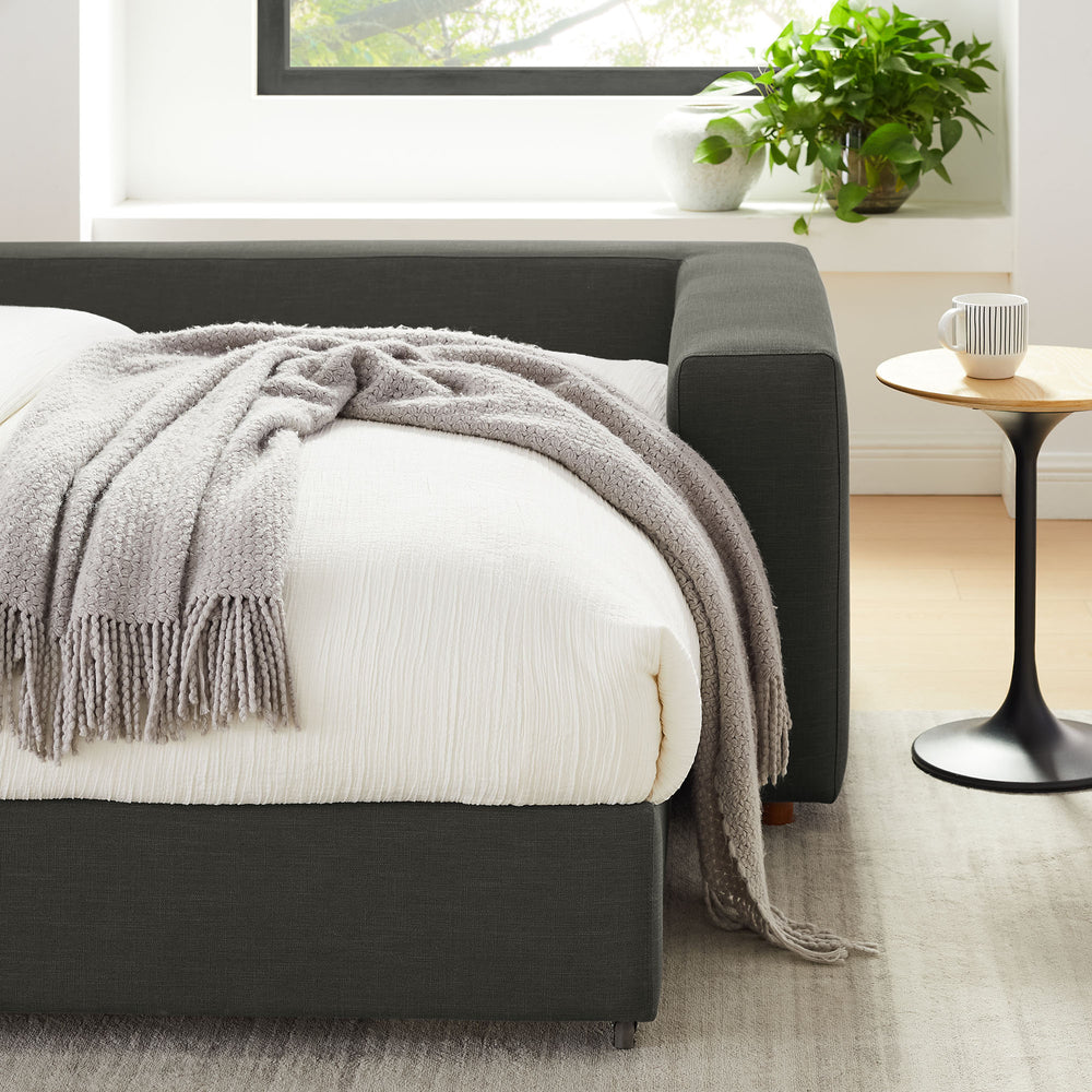Commix Down Filled Overstuffed Sleeper Sofa in Gray