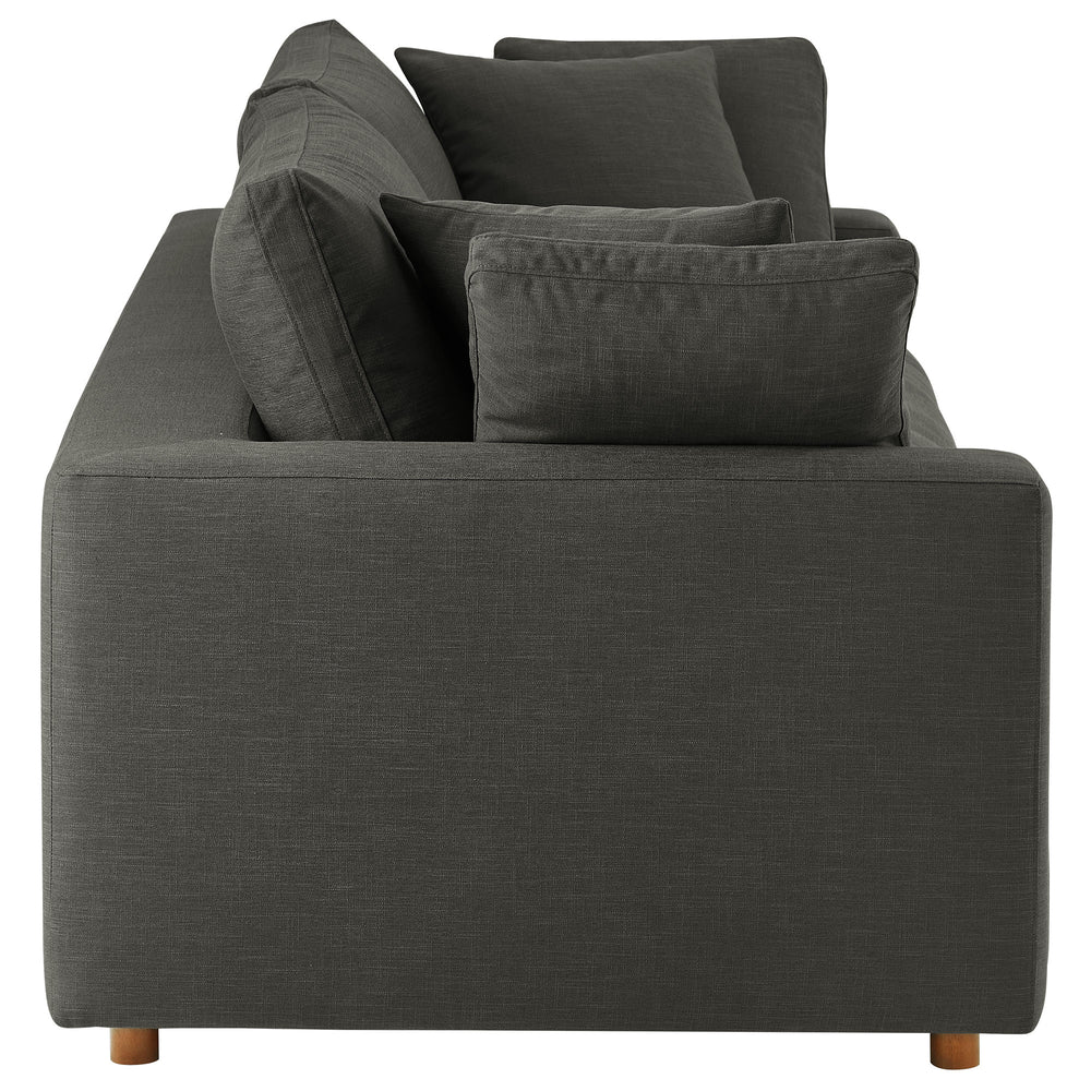 Commix Down Filled Overstuffed Sleeper Sofa in Gray