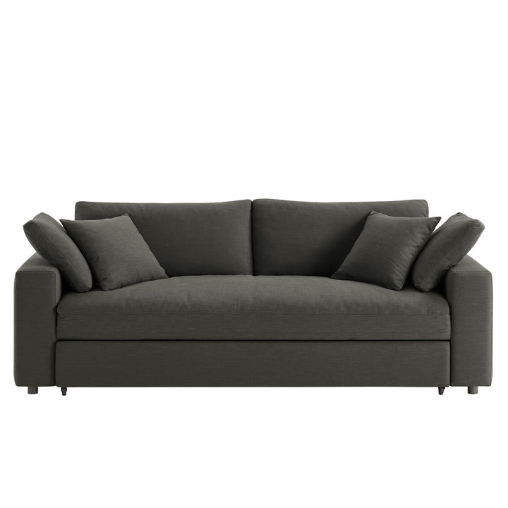 Commix Down Filled Overstuffed Sleeper Sofa in Gray