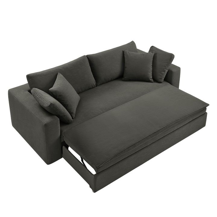 Commix Down Filled Overstuffed Sleeper Sofa in Gray