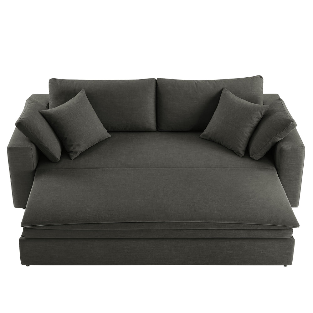 Commix Down Filled Overstuffed Sleeper Sofa in Gray