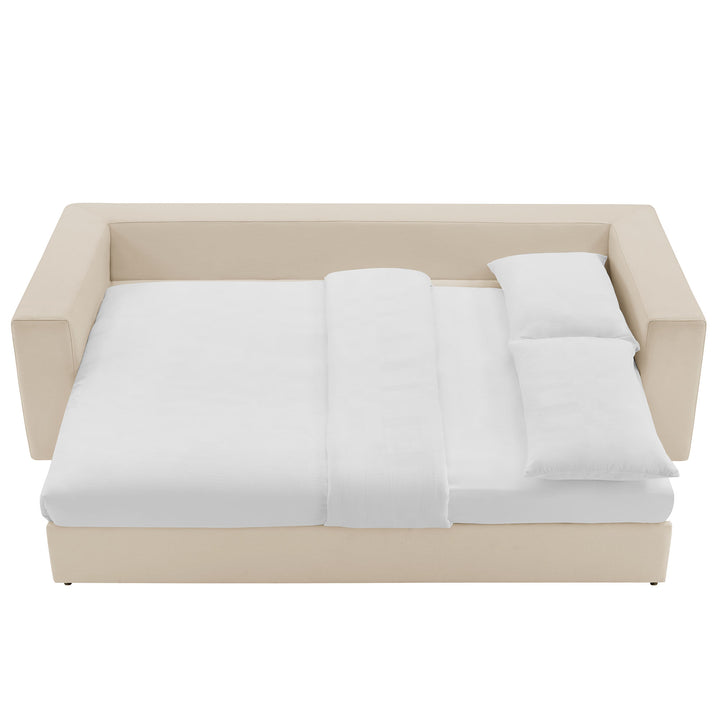 Commix Down Filled Overstuffed Sleeper Sofa in Light Beige