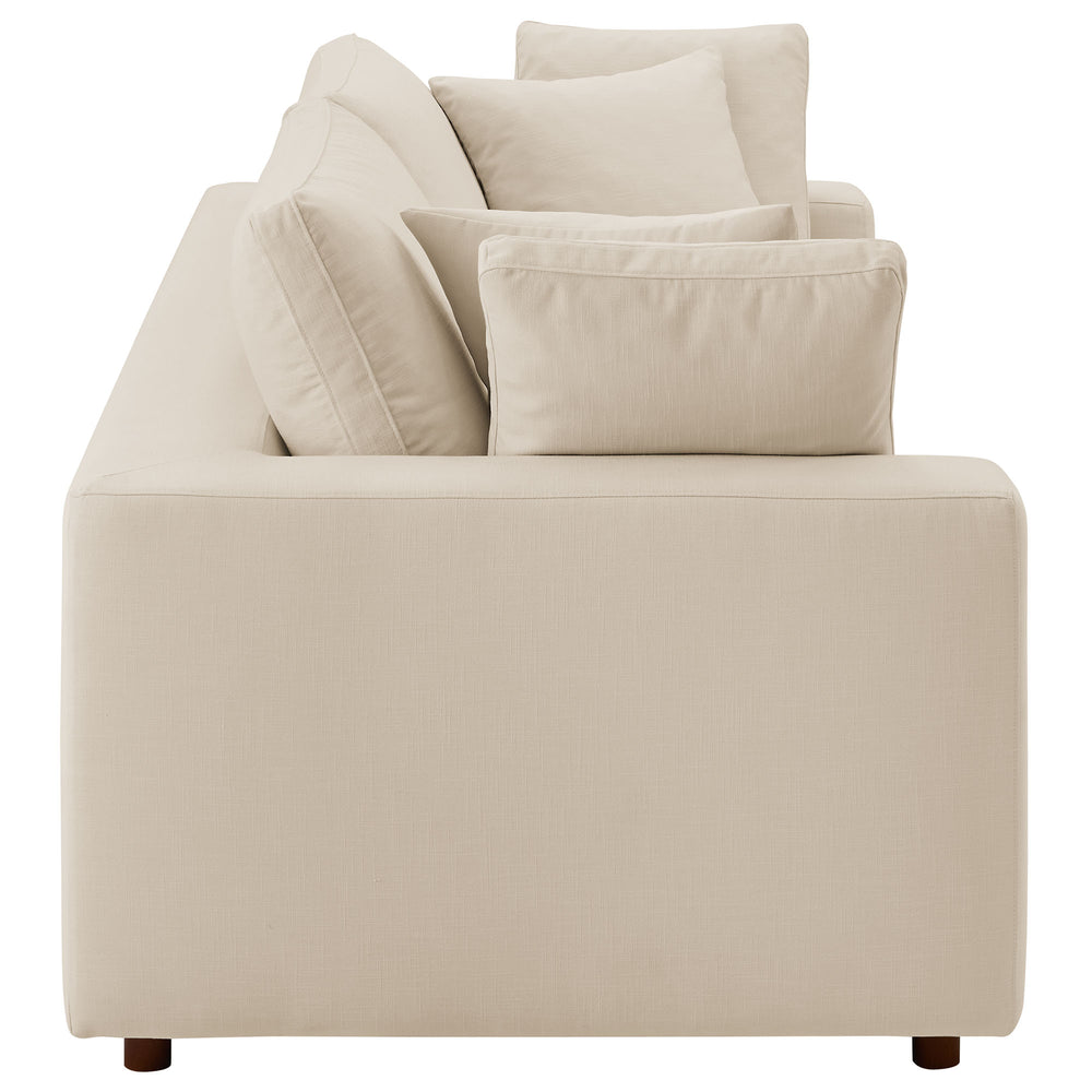 Commix Down Filled Overstuffed Sleeper Sofa in Light Beige