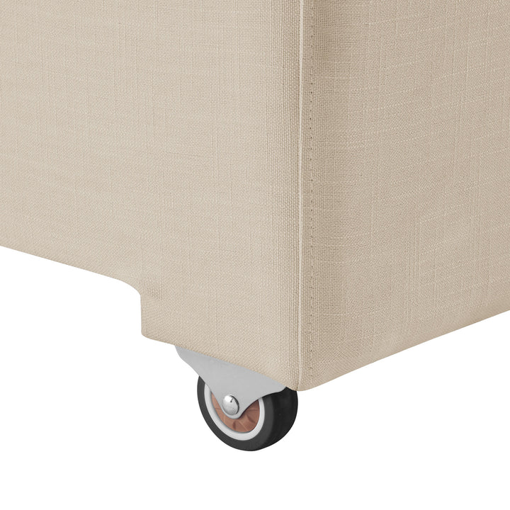 Commix Down Filled Overstuffed Sleeper Sofa in Light Beige