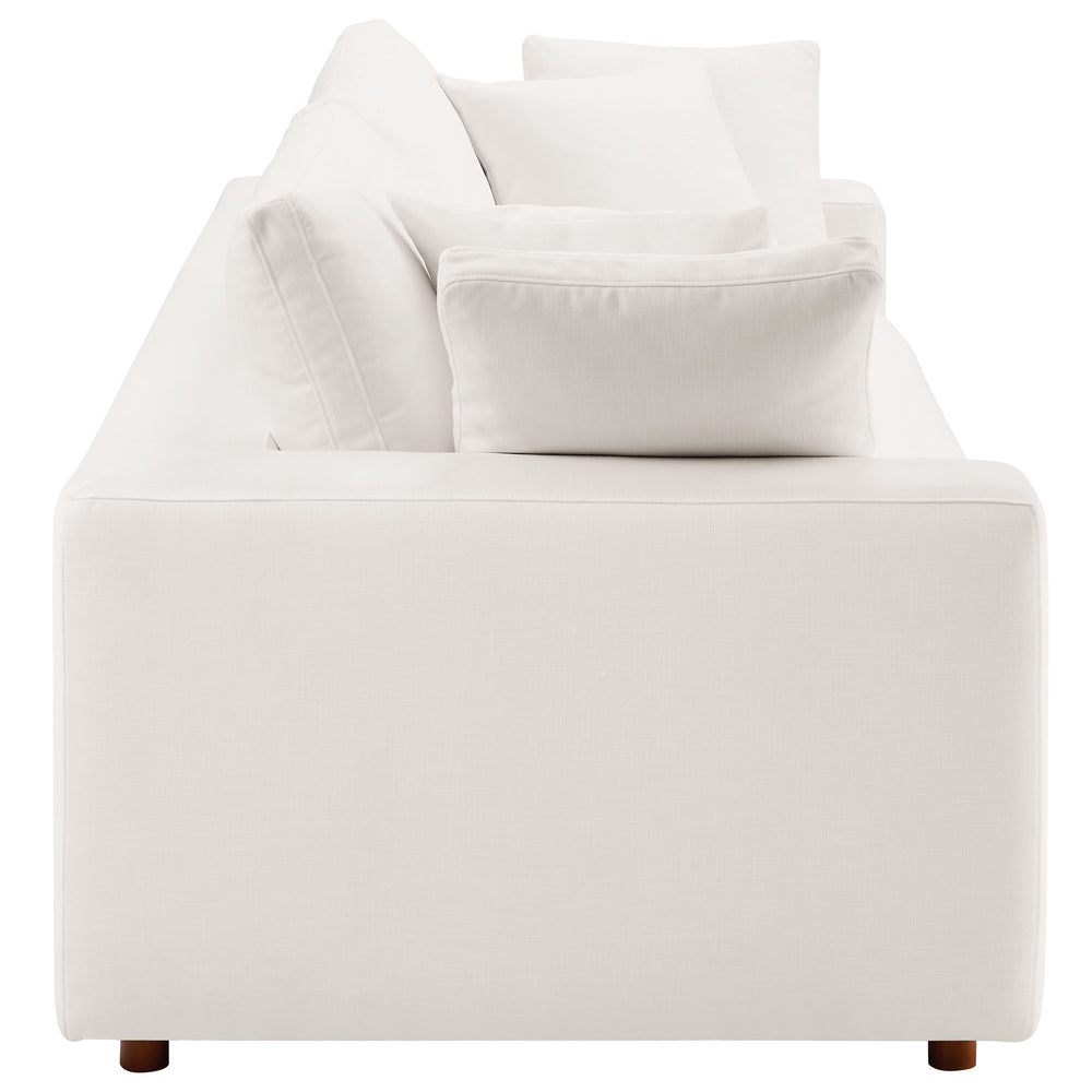 Commix Down Filled Overstuffed Sleeper Sofa in Pure White