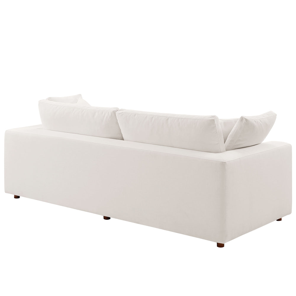 Commix Down Filled Overstuffed Sleeper Sofa in Pure White